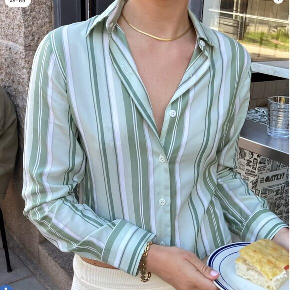 Djerf Avenue Little Shirt Mint Sorbet - Picture 1 of 3